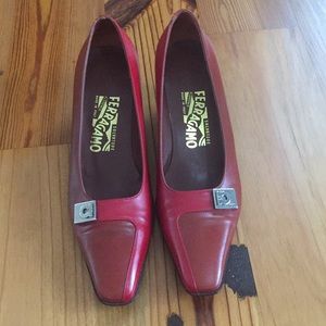 Salvatore Ferragamo red pumps